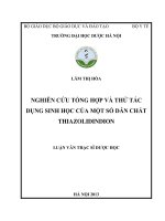 Nghiên cứu tổng hợp và thử tác dụng sinh học của một số dẫn chất thiazolidindion