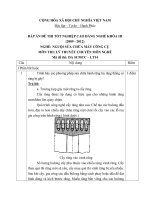 ĐỀ thi tốt nghiệp cao đẳng nghề ngành nguội sửa chữa máy tính công cụ phần lý thuyết và đáp án mã   (14)