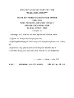 ĐỀ thi tốt nghiệp cao đẳng nghề ngành nguội sửa chữa máy công cụ phần thực hành và đáp án mã (2)