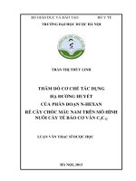 Thăm dò cơ chế tác dụng hạ đường huyết của phân đoạn n   hexan rễ cây chóc máu nam trên mô hình nuôi cấy tế bào cơ vân c2c12