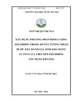 Xây dựng phương pháp định lượng felodipin trong huyết tương nhằm bước đầu đánh giá sinh khả dụng in vivo của viên nén felodipin tác dụng kéo dài