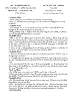 ĐỀ THI (ĐỀ XUẤT) HỌC SINH GIỎI CÁC TRƯỜNG CHUYÊN VÙNG DUYÊN HẢI VÀ ĐỒNG BẰNG BẮC BỘ  NĂM 2015 MÔN SINH HỌC KHỐI 10 TRƯỜNG CHUYÊN VÙNG CAO VIỆT BẮC