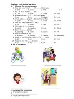 English 4 test for the last term