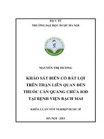 Khảo sát biến cố bất lợi trên thận liên quan đến thuốc cản quang chứa iod tại bệnh viện bạch mai