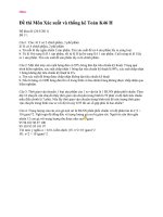 Đề thi Môn Xác suất và thống kê Toán K46 H(2011) đại học thương mại