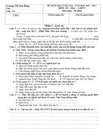 Đề kiểm tra cuối năm môn Sử - Địa lớp 5