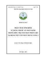Phân tích tình hình sử dụng thuốc an thần kinh trong điều trị tâm thần phân liệt tại bệnh viện tâm thần