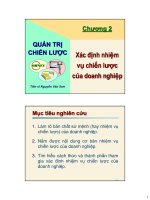 XÁC ĐỊNH NHIỆM vụ CHIẾN lược của DOANH NGHIỆP