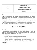 Đề kiểm tra 1 tiết môn Lịch sử lớp 9 trường THCS Nguyễn Khắc Viện  Đề số 2