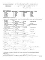 Đề ôn thi vào 10 môn Tiếng Anh số 7