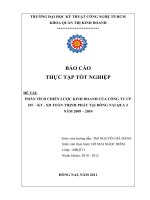 PHÂN TÍCH CHIẾN LƯỢC KINH DOANH CỦA CÔNG TY CP ĐT – KT - XD TOÀN THỊNH PHÁT TẠI ĐỒNG NAI QUA 2 NĂM 2009 – 2010