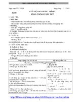 GIÁO ÁN ĐẠI SỐ LỚP 9 KÌ II CỰC CHUẨN