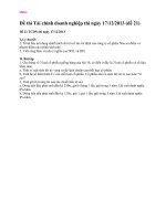 Đề thi Tài chính doanh nghiệp thi ngày 17.12.2013 đại học thương mại