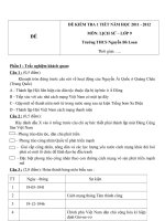 Đề kiểm tra 1 tiết môn Lịch sử lớp 9 trường THCS Nguyễn Bô Loan năm học 2011  2012