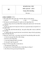 Đề kiểm tra 1 tiết môn Lịch sử lớp 9 trường THCS Hải Đông lần 2