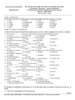 Đề ôn thi vào 10 môn Tiếng Anh số 6