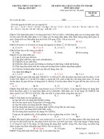 ĐỀ THI THỬ MÔN HÓA THPT CAM THỦY 1