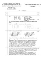 HƯỚNG DẪN CHẤM ĐỀ THI HỌC SINH GIỎI CÁC TRƯỜNG CHUYÊN DUYÊN HẢI VÀ ĐỒNG BẰNG BẮC BỘ NĂM 2015 -Hóa học  10 trường Hùng Vương Phú Thọ