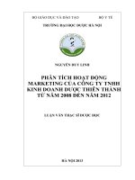 Phân tích hoạt động marketing của công ty TNHH kinh doanh dược thiên thành từ năm 2008 đến năm 2012