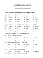 100 CÂU HỎI TRẮC NGHIỆM TIẾNG ANH