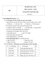 Đề kiểm tra 1 tiết môn Lịch sử lớp 9 trường THCS Nguyễn Duy Hiệu  Đề số 1