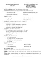 Đề thi giữa học kỳ 2 môn Sinh học lớp 7 huyện Việt Yên năm 2015