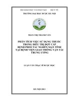 Phân tích việc sử dụng thuốc trong điều trị đợt cấp bệnh phổi tắc nghẽn mạn tính tại bệnh viện giao thông vận tải
