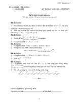 Đề thi học sinh giỏi Toán lớp 12 tỉnh Thanh Hóa số 10