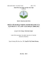 Phân tích hoạt động kinh doanh của tập đoàn y tế AMV giai đoạn 2008 đến 2012