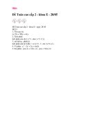 Đề Toán cao cấp 2 ngày thi 28.5.2013 đại học thương mại