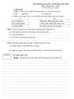 Đề Kiểm tra cuối học kì 1 Tiếng Việt lớp 5 số 7