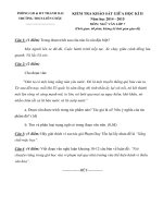 Đề kiểm tra học kì 2 môn Ngữ Văn lớp 7 năm 2015 trường THCS Liên Châu, Hà Nội