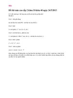 Đề thi toán cao cấp 2 khoa D khóa 48 ngày 24.5.2013 đại học thương mại