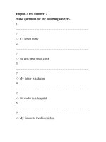 English 3 test number  3