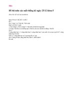 Đề thi môn xác suất thống kê ngày 25.12.2012 khoa F đại học thương mại