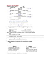 ENGLISH 7 TEST NUMBER 1