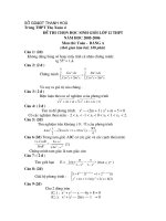 Đề thi học sinh giỏi Toán lớp 12 tỉnh Thanh Hóa số 25