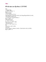 Đề thi toán cao cấp khoa A 22.5.2012 đại học thương mại