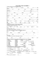 ENGLISH 6 TEST NUMBER  1