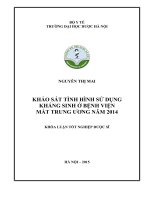 Khảo sát tình hình sử dụng thuốc kháng sinh ở bệnh viện mắt trung ương năm 2014