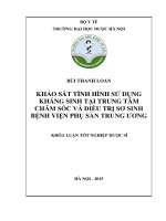 Khảo sát tình hình sử dụng kháng sinh tại trung tâm chăm sóc và điều trị sơ sinh bệnh viện phụ sản tư