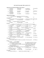 ĐỀ THI THỬ ĐẠI HỌC MÔN ANH SỐ  SỐ 4