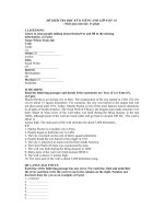 ĐỀ KIỂM TRA HỘC KỲ II TIẾNG ANH LỚP 8 SỐ  10