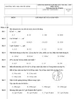 Đề kiểm tra cuối năm môn Toán lớp 5 số 4