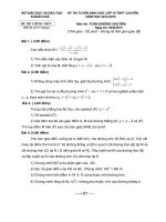 đề thi vào lớp 10 THPt chuyên môn toán không chuyên tỉnh khánh hoà