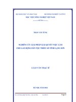 Nghiên cứu giải quyết việc làm cho lao động dân tộc thiểu số tỉnh lạng sơn