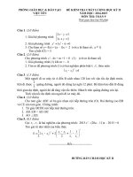 Đề thi học kì II môn toán 9 Việt Yên năm học 2014 - 2015(có đáp án)