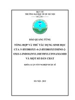 Tổng hợp và thử tác dụng sinh học của n hydroxy 4 (3 hydroxyimino 2 oxo 1 indolinyl) methylcinnamamid và một số dẫn chất