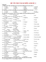 ĐỀ  ÔN THI VÀO 10 MÔN ANH SỐ  2