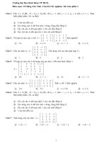 TRẮC NGHIỆM ĐẠI SỐ - MA TRẬN 1